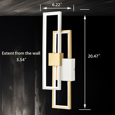 Imola Modern LED Wall Sconce Rectangle  Flush Mount Wall Light